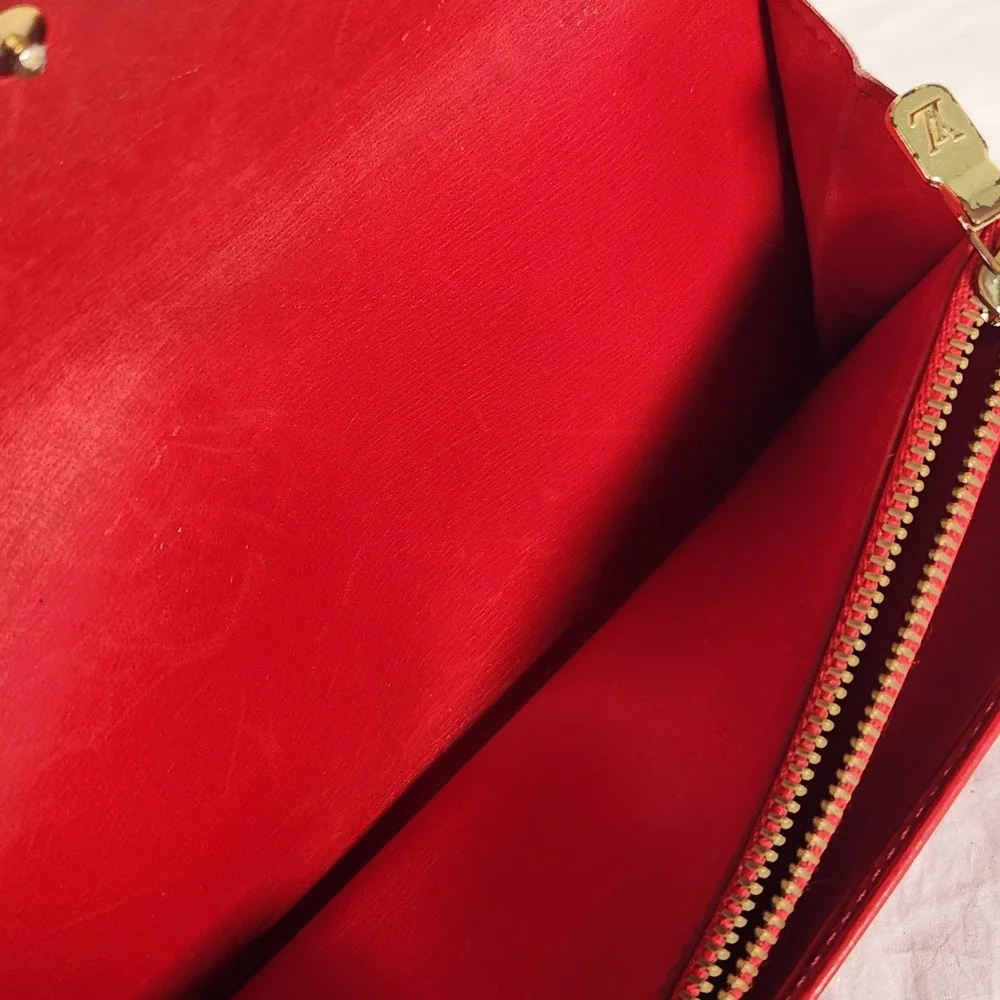 Louis Vuitton Epi Porte Feuille Sarah Leather Long Bifold Wallet Red Authentic